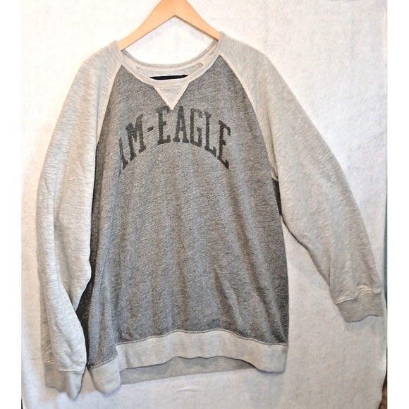 American Eagle Outfitters Other - American Eagle Outfitters Mens XXL Grey Raglan AM-EAGLE Graphic Sweatshirt XXL